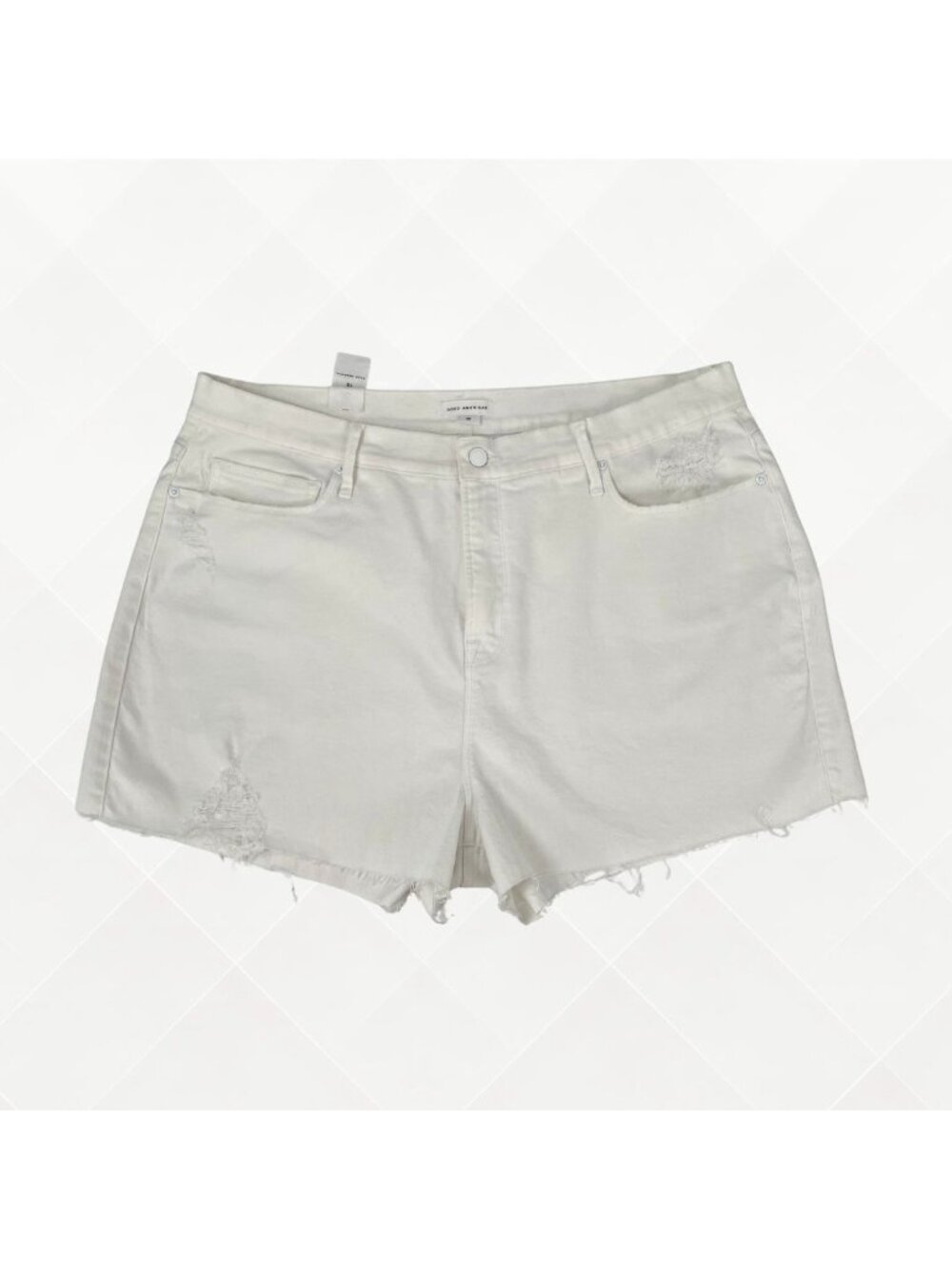 NWT Good American 90s Icon Vintage Ripped Shorts • White • Size 16 - WDM-100001